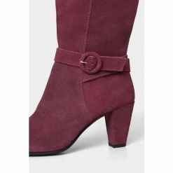 Joe Browns Red Standout Buckled Suede High Boots -Joe Browns shop unnamed file 2121