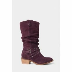 Joe Browns Purple Buckle And Studded Suede Slouch Boots -Joe Browns shop unnamed file 2155