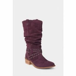 Joe Browns Purple Buckle And Studded Suede Slouch Boots -Joe Browns shop unnamed file 2156