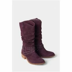 Joe Browns Purple Buckle And Studded Suede Slouch Boots -Joe Browns shop unnamed file 2158