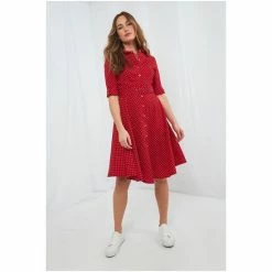Joe Browns Red The Erin Shirt Dress -Joe Browns shop unnamed file 217