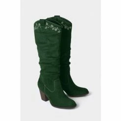Joe Browns Green Classy Embroidered Slouch Boots