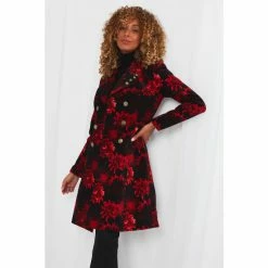Joe Browns Red Double Breasted Floral Jacket
