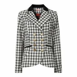 Joe Browns Black Double Breasted Mono Houndstooth Jacket -Joe Browns shop unnamed file 2251