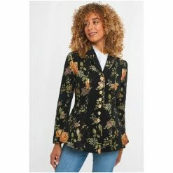 Joe Browns Black Standout Button Up Floral Detail Jacket -Joe Browns shop unnamed file 2282