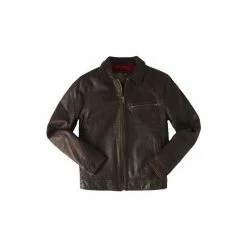Joe Browns Brown Classic Old School Leather Jacket -Joe Browns shop unnamed file 2322