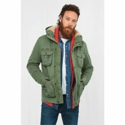 Joe Browns Green Faux Fur Lined Hooded Military Style Jacket