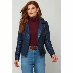 Joe Browns Blue Classic Leather Jacket