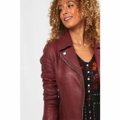 Joe Browns Purple Classic Leather Biker Jacket -Joe Browns shop unnamed file 2367