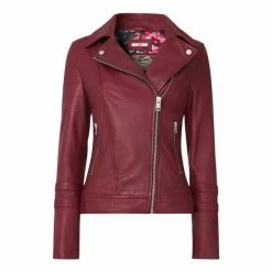 Joe Browns Purple Classic Leather Biker Jacket -Joe Browns shop unnamed file 2368