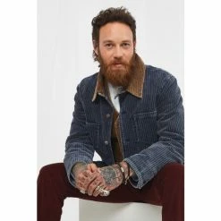 Joe Browns Blue Cord Button Up Workwear Style Jacket