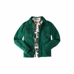 Joe Browns Green 4 Pocket Suede Leather Jacket -Joe Browns shop unnamed file 2408