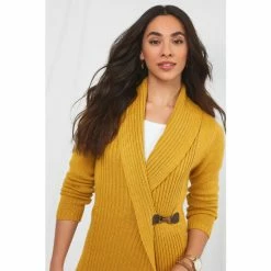 Joe Browns Yellow Asymmetric Buckle Wrap Cardigan -Joe Browns shop unnamed file 2431