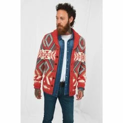 Joe Browns Orange Aztec Style Knitted Cardigan