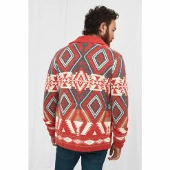 Joe Browns Orange Aztec Style Knitted Cardigan -Joe Browns shop unnamed file 2445