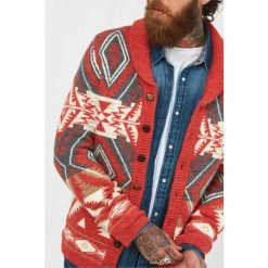 Joe Browns Orange Aztec Style Knitted Cardigan -Joe Browns shop unnamed file 2446
