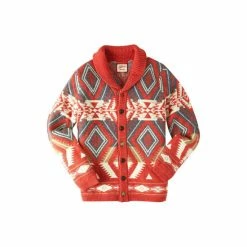 Joe Browns Orange Aztec Style Knitted Cardigan -Joe Browns shop unnamed file 2447