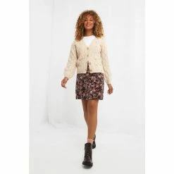 Joe Browns Cream Cute Cable Knitted Button Up Cardigan