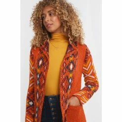 Joe Browns Orange Boho Babe Hooded Cardigan -Joe Browns shop unnamed file 2473