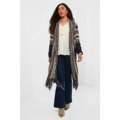 Joe Browns Blue Longline Tassel Hem Cardigan