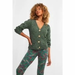 Joe Browns Green Comfy Button Up Bobble Cardigan