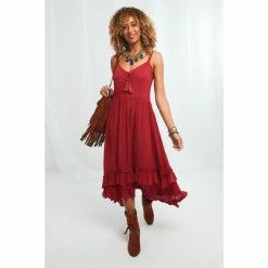 Joe Browns Red Lovely Lace Up Dress