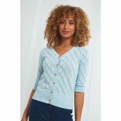 Joe Browns Blue Perfect Pointelle Cardigan
