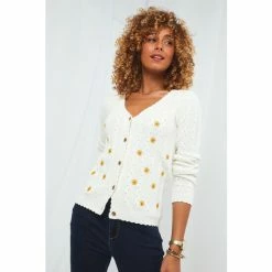 Joe Browns White Happy Sunflower Cardigan