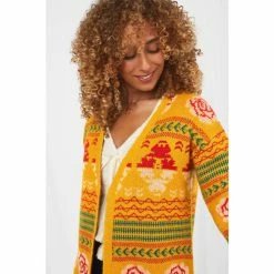 Joe Browns Yellow Comfy Mixed Pattern Wrap Cardigan -Joe Browns shop unnamed file 2560