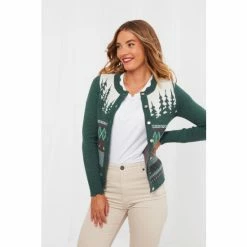 Joe Browns Green Truly Unique Festive Cardigan -Joe Browns shop unnamed file 2614