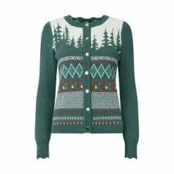 Joe Browns Green Truly Unique Festive Cardigan -Joe Browns shop unnamed file 2615