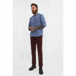 Joe Browns Blue Denim Style Grandad Shirt -Joe Browns shop unnamed file 2654