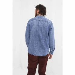 Joe Browns Blue Denim Style Grandad Shirt -Joe Browns shop unnamed file 2655