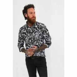 Joe Browns Black Monochrome Floral Shirt