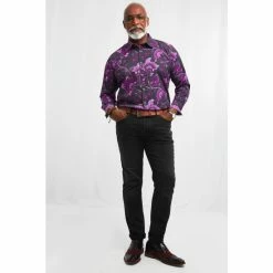 Joe Browns Purple Detailed Floral Paisley Standout Shirt -Joe Browns shop unnamed file 2679