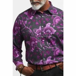 Joe Browns Purple Detailed Floral Paisley Standout Shirt -Joe Browns shop unnamed file 2681