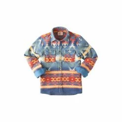 Joe Browns Blue Pastel Aztec Style Thick Over Shirt -Joe Browns shop unnamed file 2732