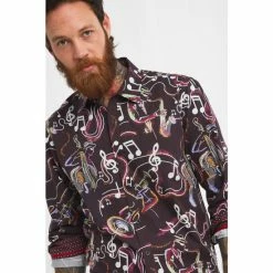 Joe Browns Black Funky Jazz Band Music Notes Shirt -Joe Browns shop unnamed file 2754