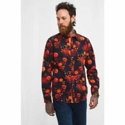 Joe Browns Orange Standout Autumnal Floral Button Up Shirt