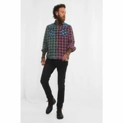 Joe Browns Green Mix And Match Check Button Up Flannel Shirt -Joe Browns shop unnamed file 2789