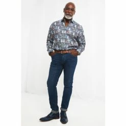 Joe Browns Blue Festive Fun Shirt -Joe Browns shop unnamed file 2813