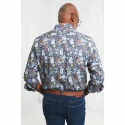 Joe Browns Blue Festive Fun Shirt -Joe Browns shop unnamed file 2814