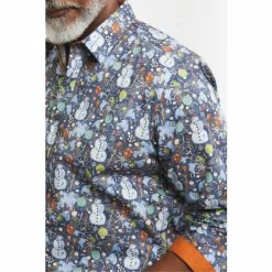 Joe Browns Blue Festive Fun Shirt -Joe Browns shop unnamed file 2815