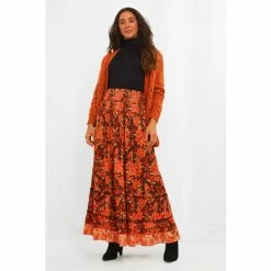 Joe Browns Orange Autumn Days Floral Boho Skirt