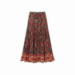 Joe Browns Red Longline Boho Floral Border Print Skirt -Joe Browns shop unnamed file 2916