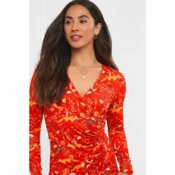 Joe Browns Orange Fox And Florals Animal Print Dress -Joe Browns shop unnamed file 302