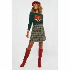 Joe Browns Green Funky Foxy Round Neck Jumper