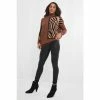 Joe Browns Black Animal Print Patchwork High Neck Jumper