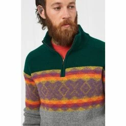 Joe Browns Grey Striped Zip Up Funnel Neck Jumper -Joe Browns shop unnamed file 3071