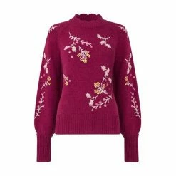 Joe Browns Red Boutique Floral Detail Knitted Jumper -Joe Browns shop unnamed file 3093